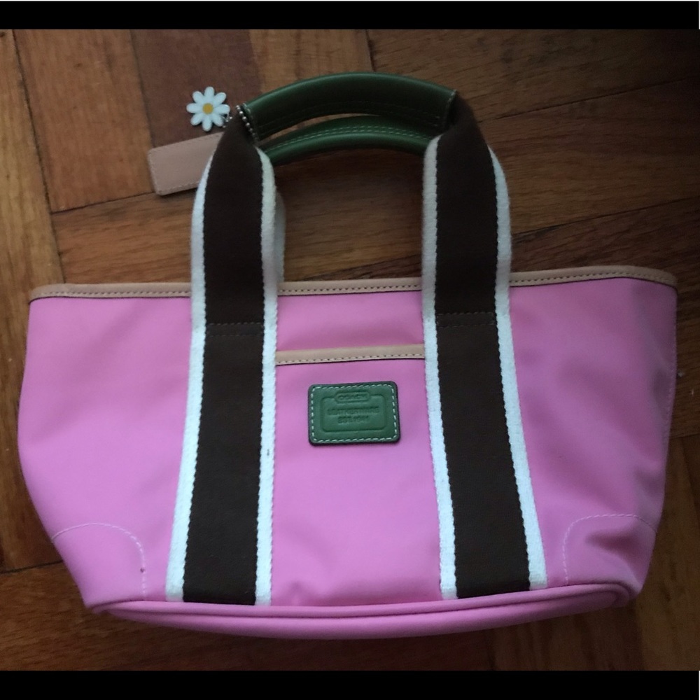 Pink coach mini tote
